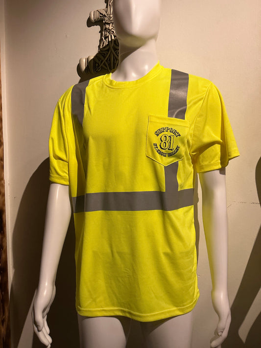 #2 Safety green tee pocket