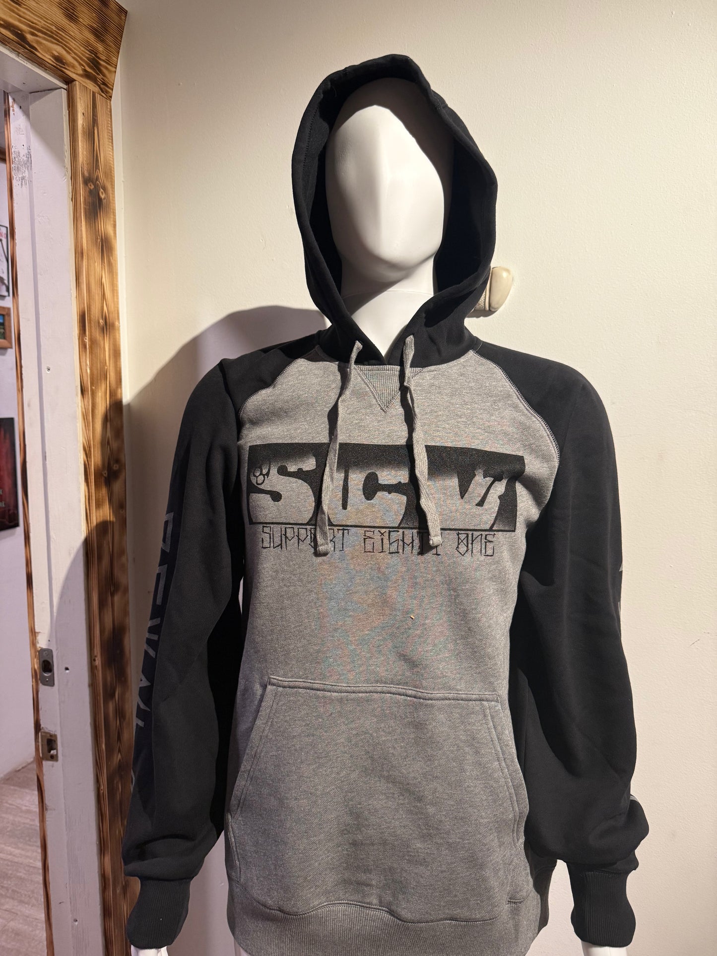 # 57 omertà gray black hoodie