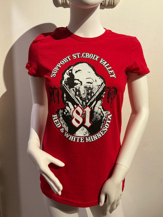 # 60 Marilyn Monroe red ladies t shirt